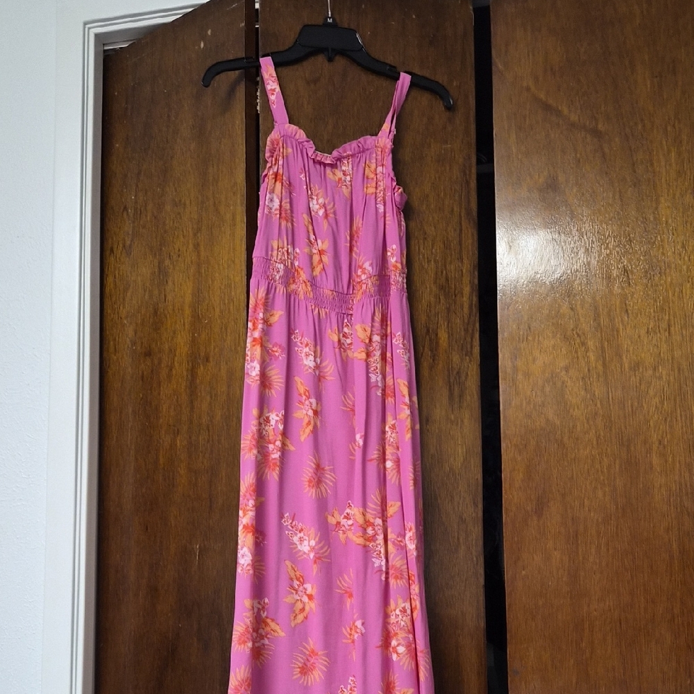 Place Pink and Orange Floral Dress